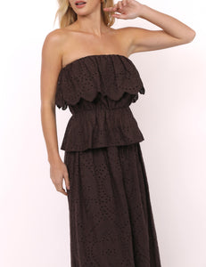 Double Vision Eyelet Peplum Top
