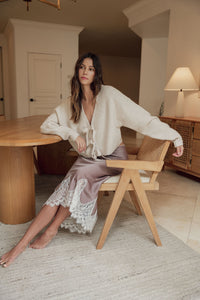 Fell Short Lace Midi Skirt