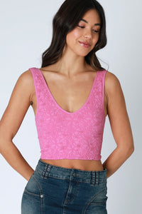 Eye Catcher Lace Tank Crocus