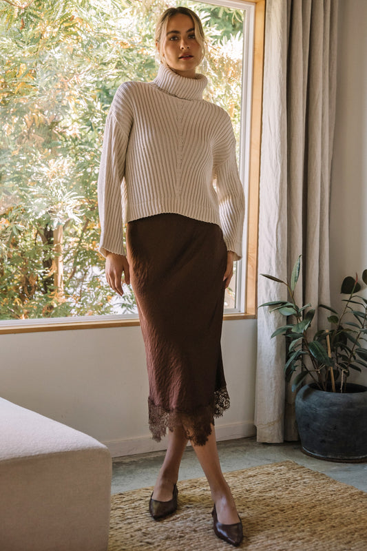 Rustic Charm Turtleneck Sweater
