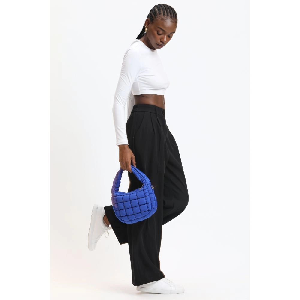 Leo Puffy Quilted Crossbody Blue