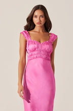 Load image into Gallery viewer, Enola Satin Smocked Midi Dress