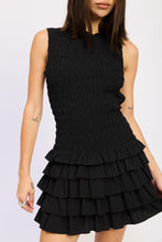 Load image into Gallery viewer, Midnight Muse Ruffle Mini Dress