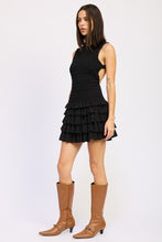 Load image into Gallery viewer, Midnight Muse Ruffle Mini Dress