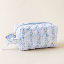 Load image into Gallery viewer, Essentials Quilted Cosmetic Pouch Blue
