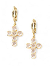 Load image into Gallery viewer, Ever After Cross Huggie Earrings