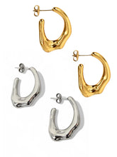 Load image into Gallery viewer, Fan Girl Hoop Earrings Silver