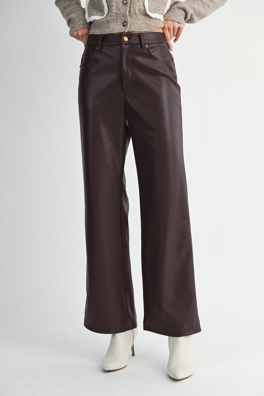 Leatherline Straight Pants