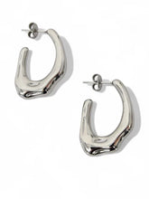 Load image into Gallery viewer, Fan Girl Hoop Earrings Silver
