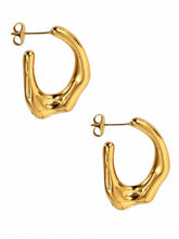 Load image into Gallery viewer, Fan Girl Hoop Earrings Gold