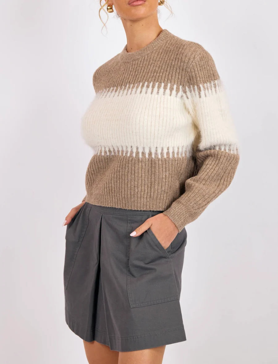 Freya Mix Yarn Crew Neck Sweater