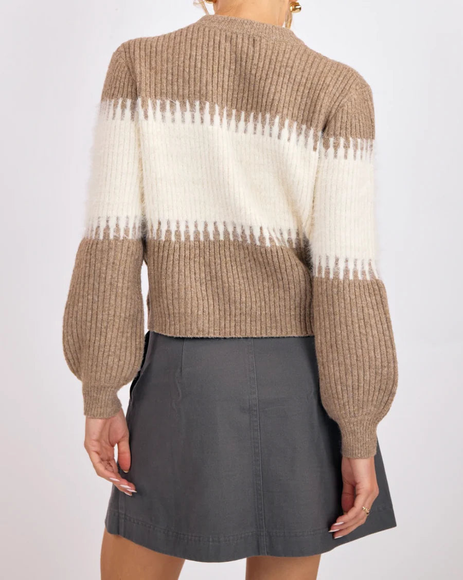 Freya Mix Yarn Crew Neck Sweater