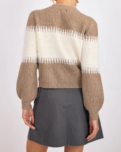 Freya Mix Yarn Crew Neck Sweater