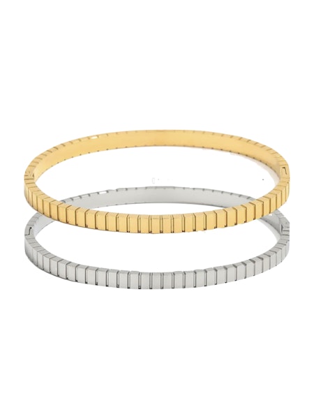 In The Groove Bangle Bracelet Silver