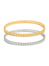 Load image into Gallery viewer, In The Groove Bangle Bracelet Silver