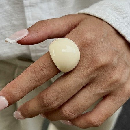 Gloss Theory Dome Ring Off White