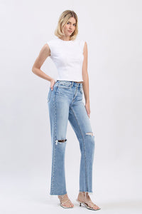 Gloria Distressed Straight Leg Denim