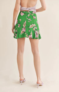 Greener Side Ruffled Mini Skirt