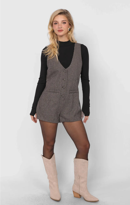 Outta Here Officer Buttoned Romper