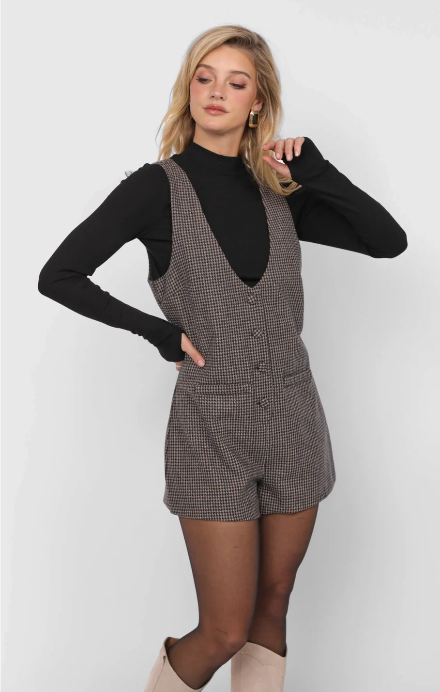 Outta Here Officer Buttoned Romper