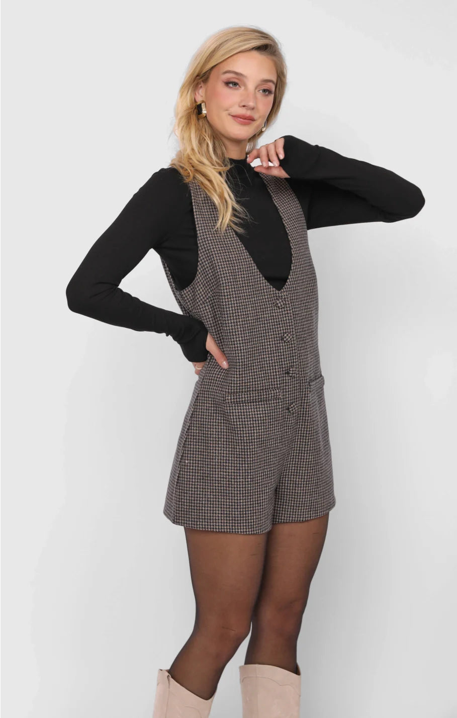 Outta Here Officer Buttoned Romper