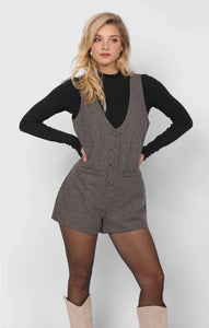 Outta Here Officer Buttoned Romper