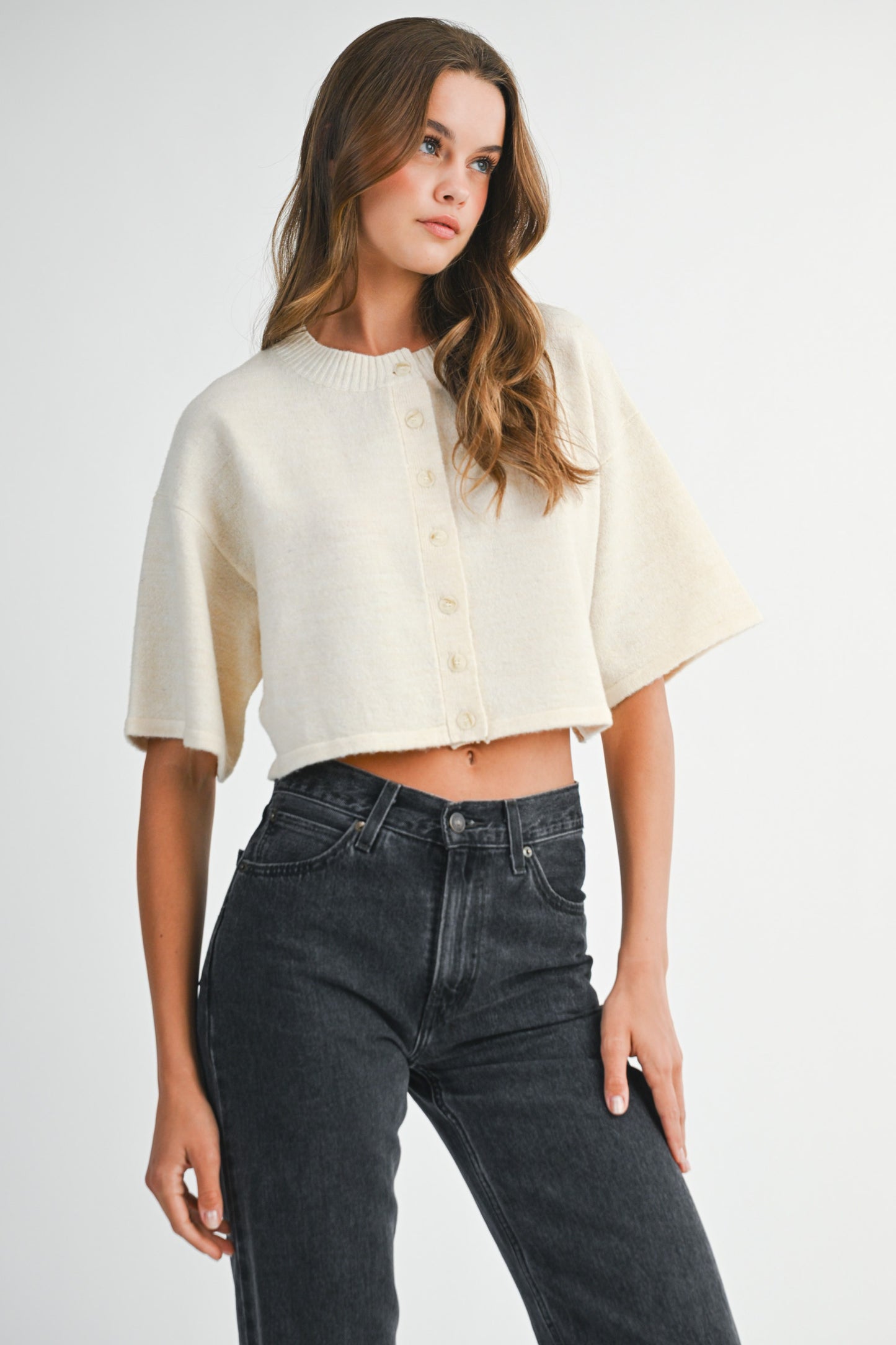 Cream Cloud Cropped Cardigan