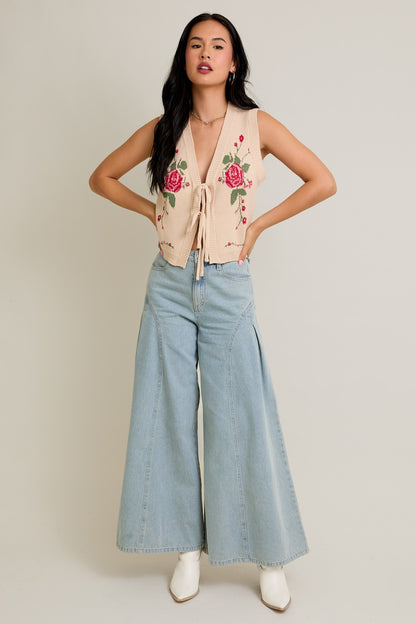 Rose Bloom Knit Vest