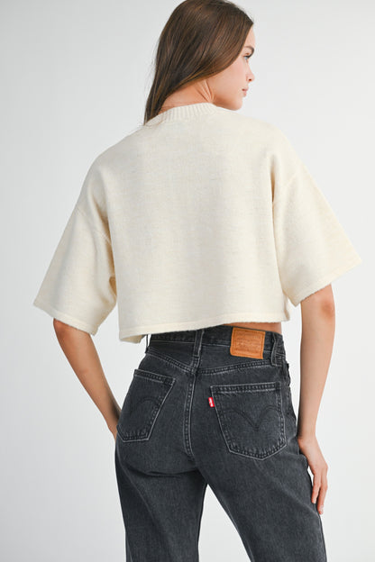 Cream Cloud Cropped Cardigan