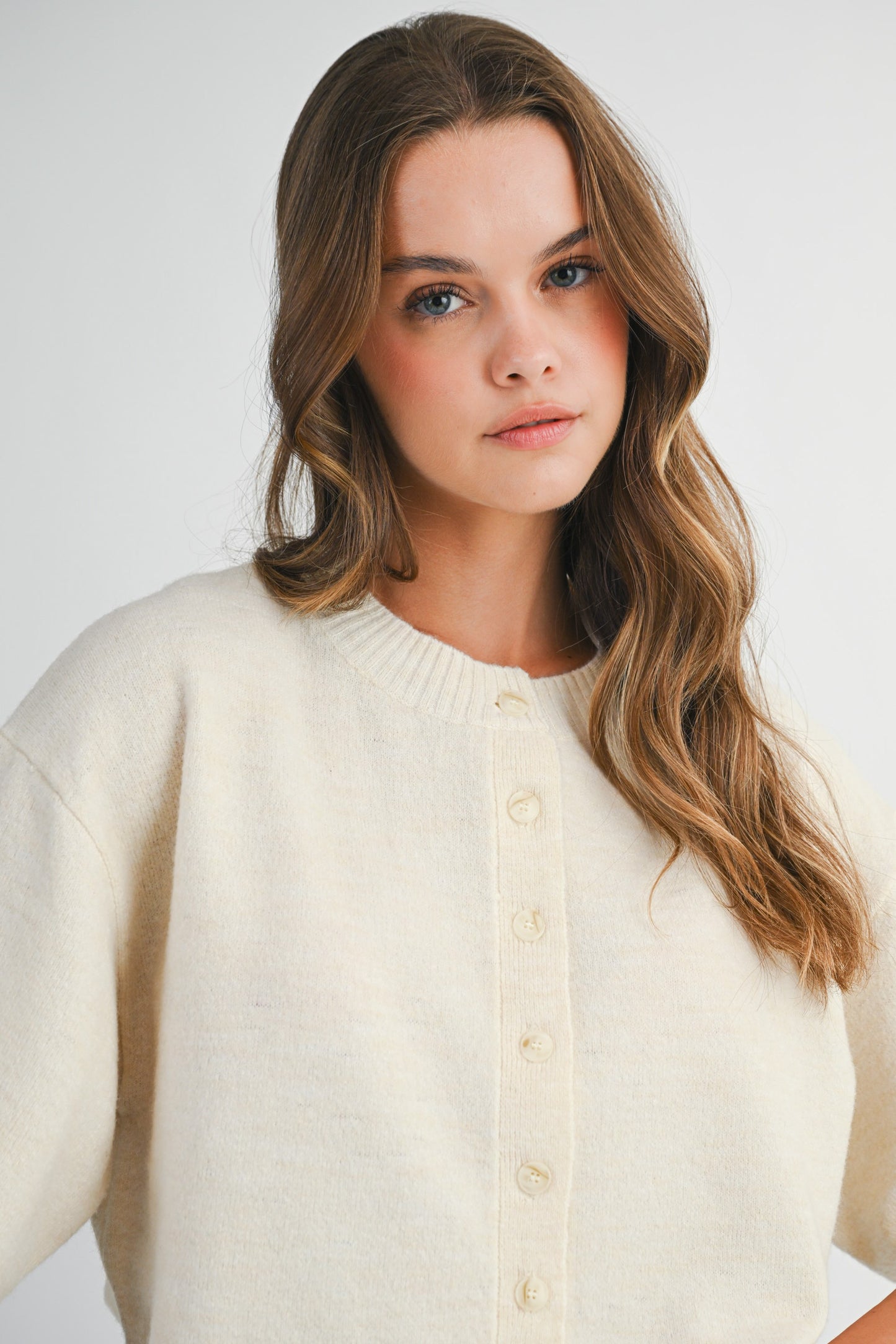 Cream Cloud Cropped Cardigan