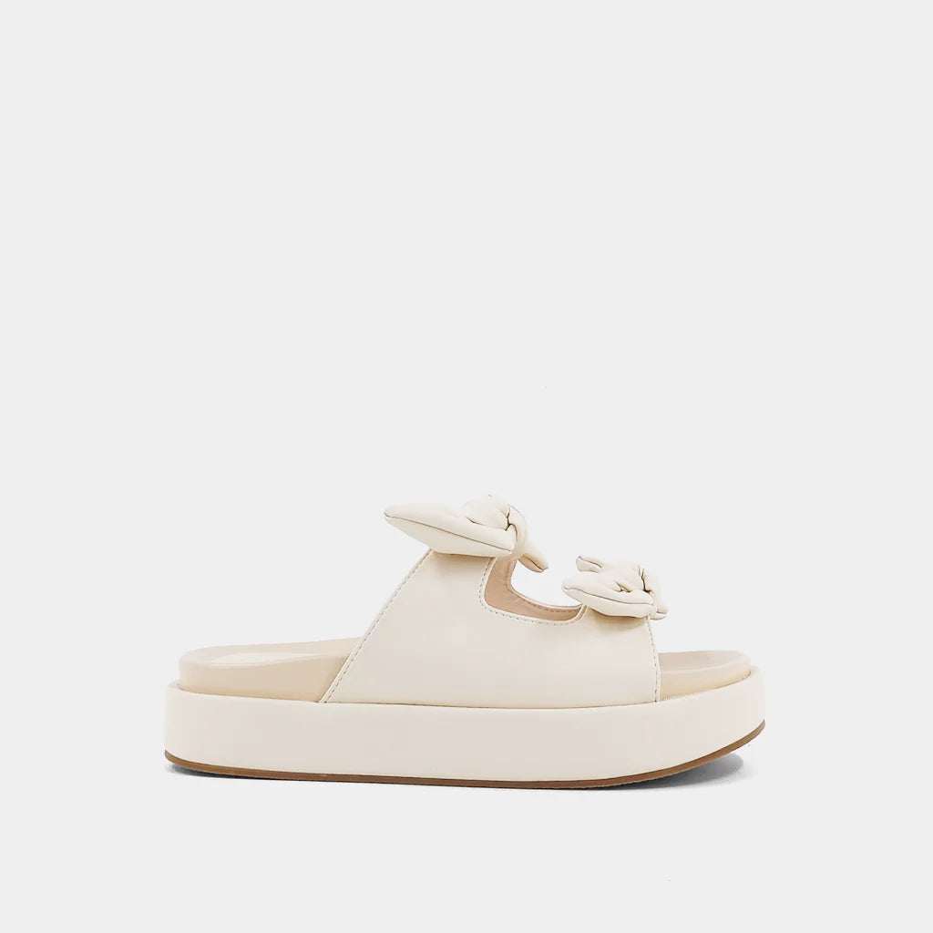 Kiki Bow Flatform Sandal Bone