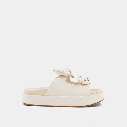 Kiki Bow Flatform Sandal Bone
