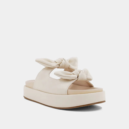 Kiki Bow Flatform Sandal Bone