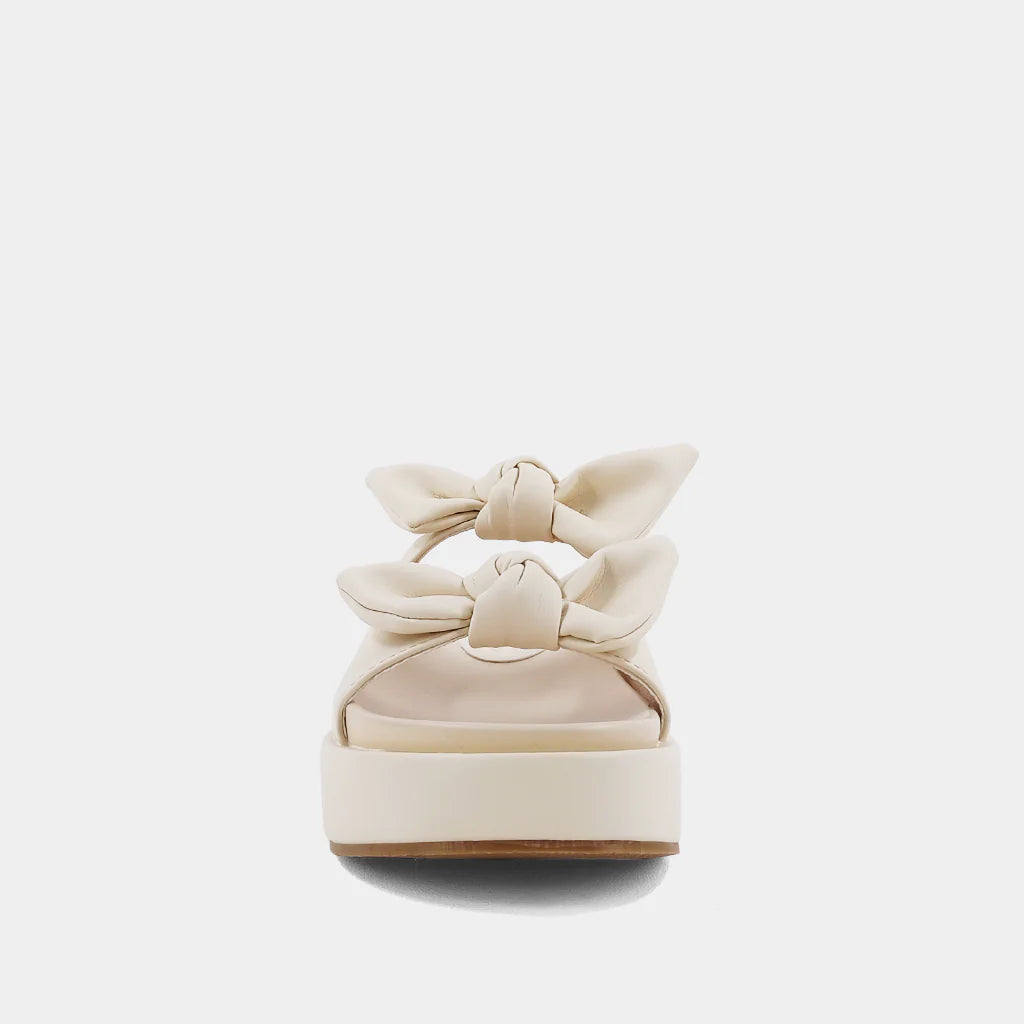 Kiki Bow Flatform Sandal Bone
