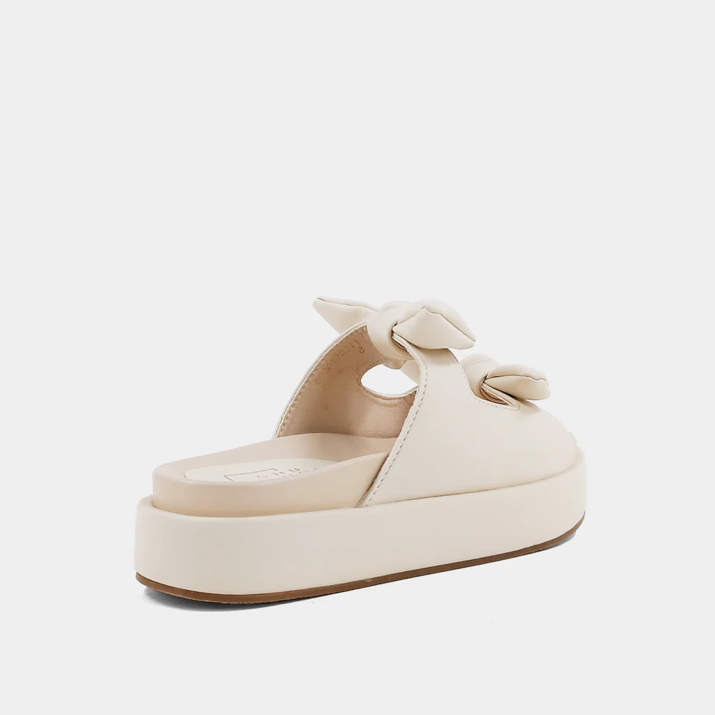 Kiki Bow Flatform Sandal Bone