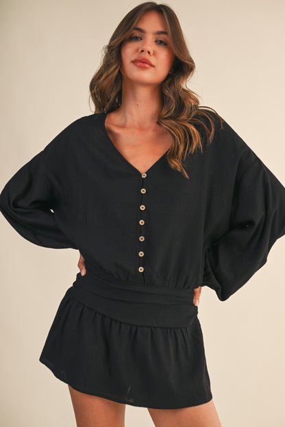 Marin Buttoned Linen Romper