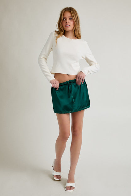 All For You Satin Mini Skirt