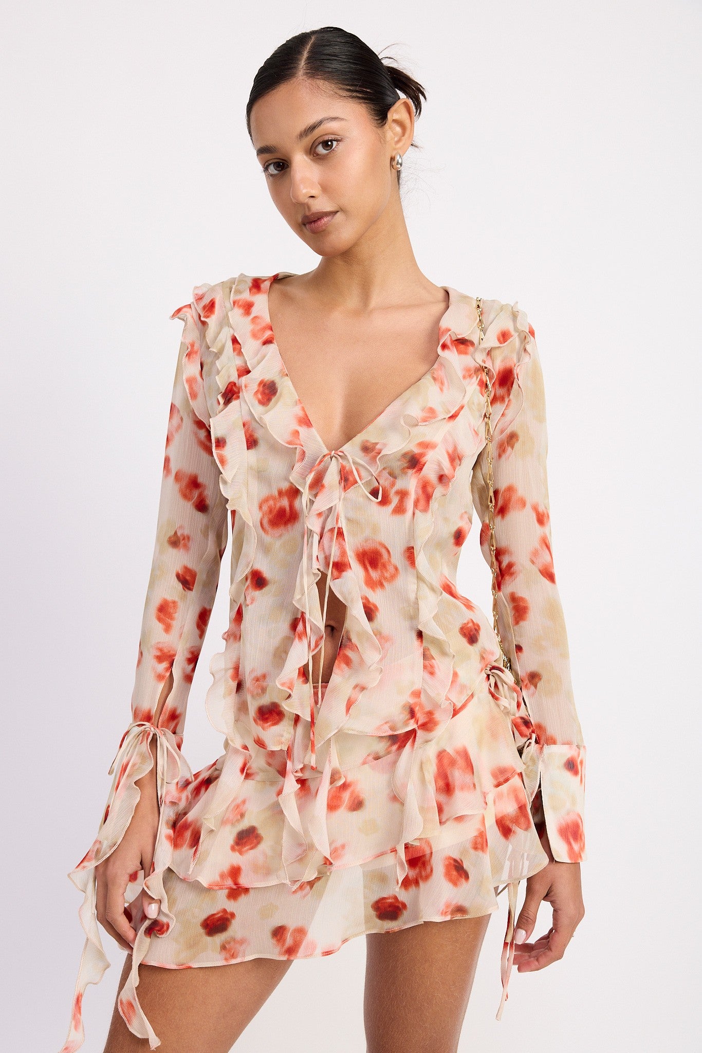 Watercolor Ruffle Skirt