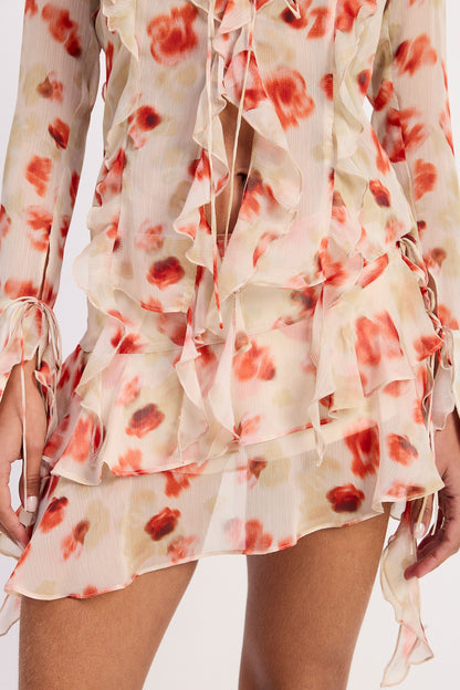 Watercolor Ruffle Skirt