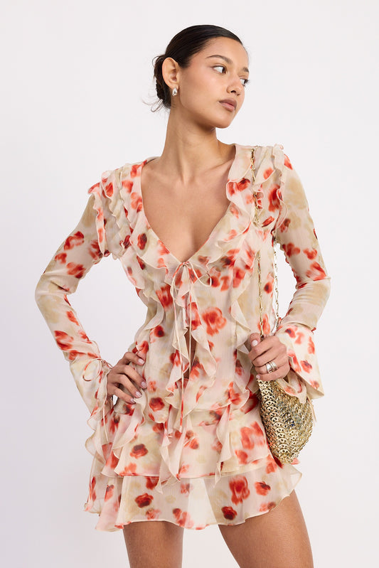 Watercolor Ruffle Top