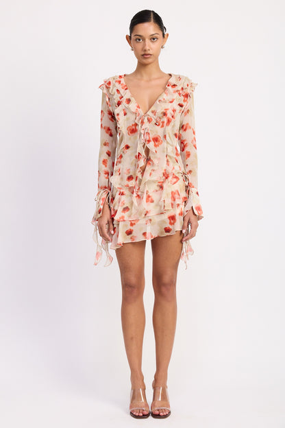 Watercolor Ruffle Skirt