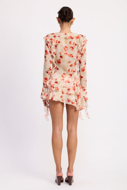 Watercolor Ruffle Skirt