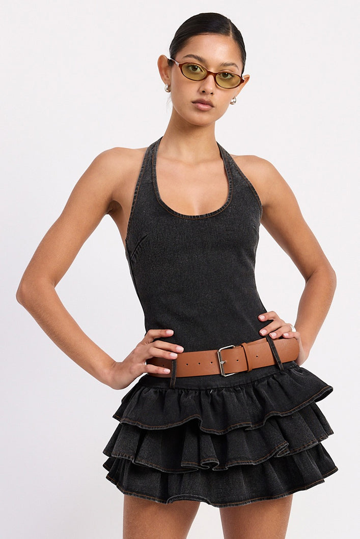 Midnight Rodeo Belted Dress