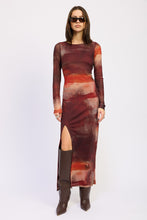 Load image into Gallery viewer, Ember Skies Mesh Maxi Dress