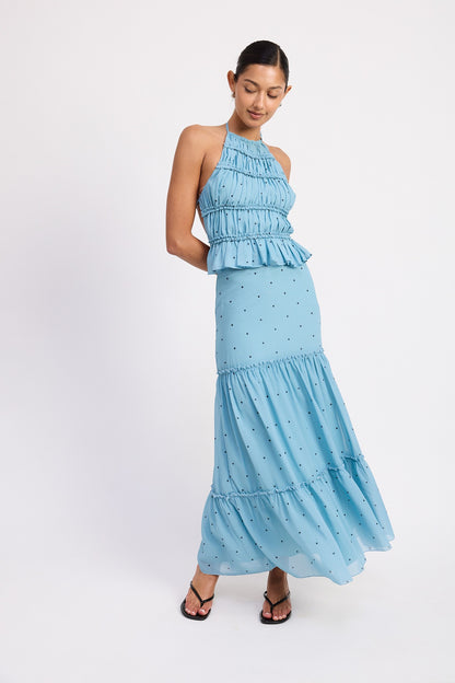 Michaela Polka Dot Ruffle Top