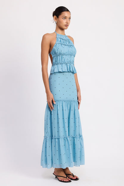 Michaela Polka Dot Ruffle Top