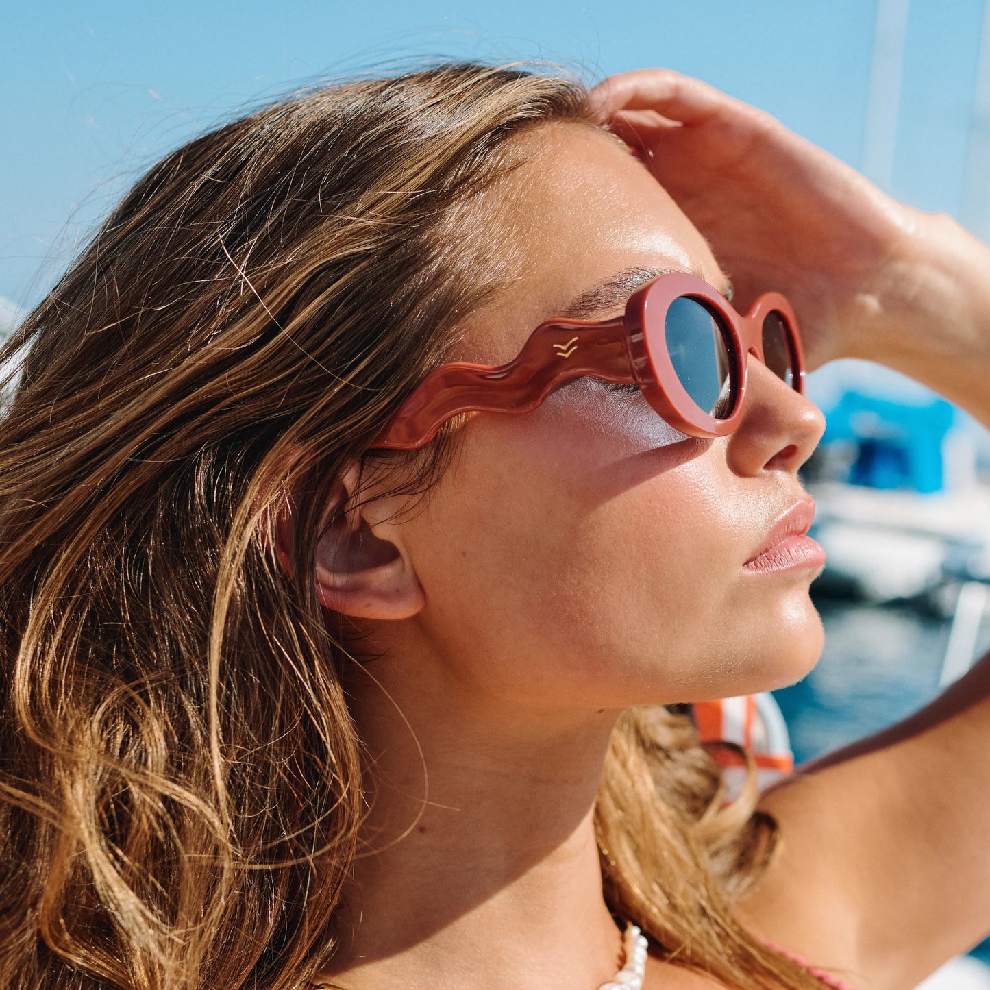 Maya Sunnies Terracotta/Navy