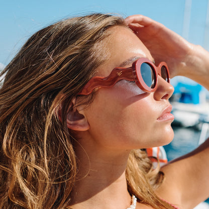 Maya Sunnies Terracotta/Navy