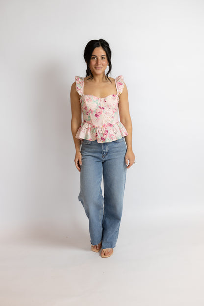 Baylin Top Pink Floral