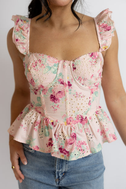 Baylin Top Pink Floral